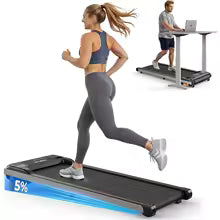 Walking Pad Treadmill: Incline, Under-Desk, Diamond Belt, Lightweight, Home/Office LED Display