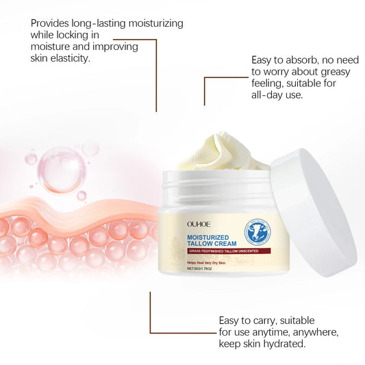 OUHOE Moisturized Tallow Cream - Deep Moisturize, Restore Barrier, Soothe, All Skin Types, Non - greasy, Daily Use